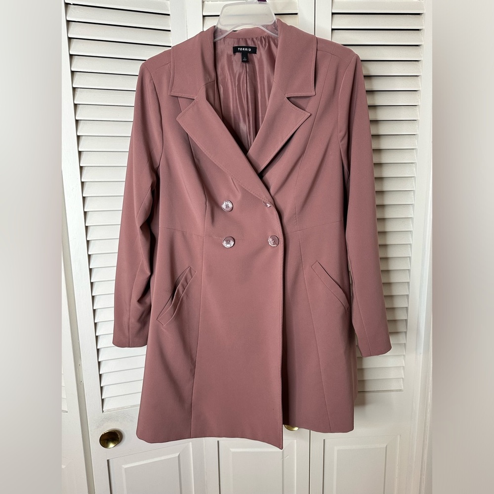 Torrid Dusty Rose Pink Pea Coat size 1X